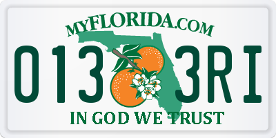 FL license plate 0133RI