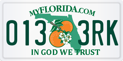 FL license plate 0133RK