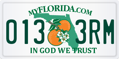 FL license plate 0133RM