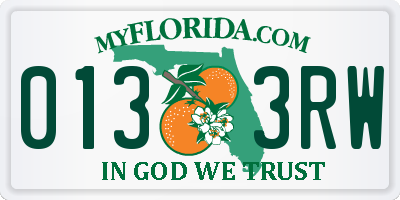 FL license plate 0133RW