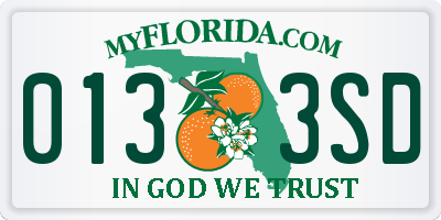 FL license plate 0133SD
