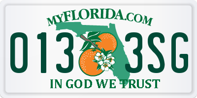 FL license plate 0133SG