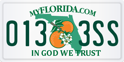 FL license plate 0133SS
