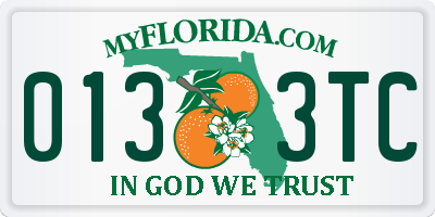 FL license plate 0133TC