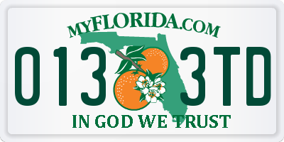 FL license plate 0133TD