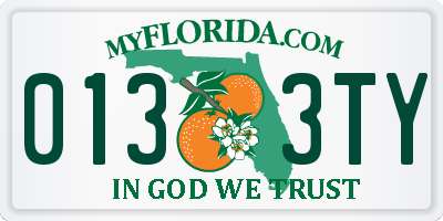 FL license plate 0133TY