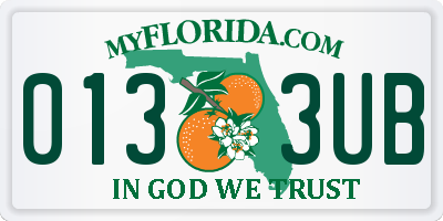 FL license plate 0133UB