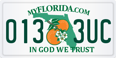 FL license plate 0133UC