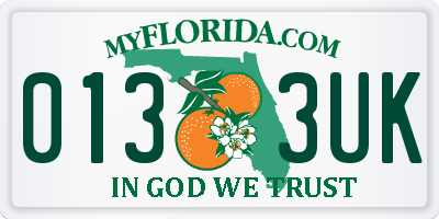 FL license plate 0133UK