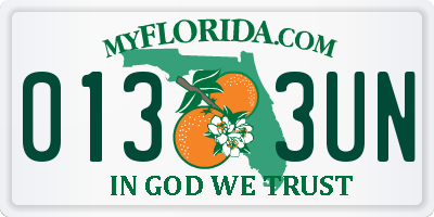 FL license plate 0133UN