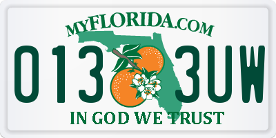 FL license plate 0133UW