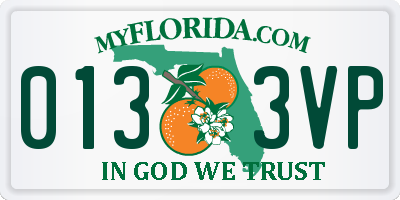 FL license plate 0133VP