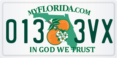 FL license plate 0133VX