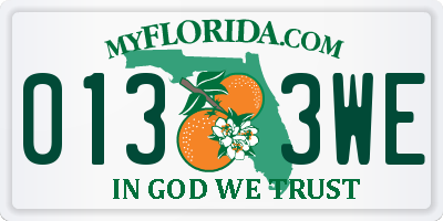 FL license plate 0133WE