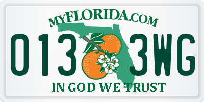 FL license plate 0133WG