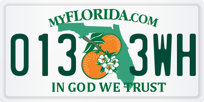FL license plate 0133WH