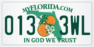 FL license plate 0133WL