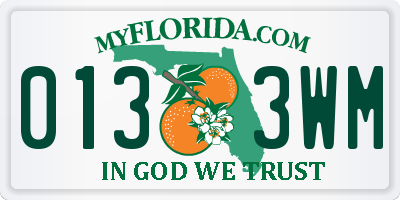 FL license plate 0133WM