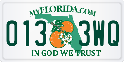 FL license plate 0133WQ