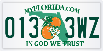FL license plate 0133WZ