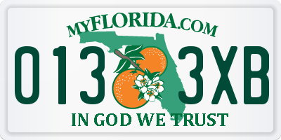 FL license plate 0133XB
