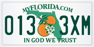 FL license plate 0133XM