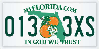 FL license plate 0133XS