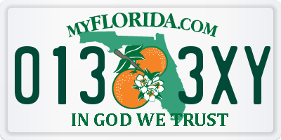 FL license plate 0133XY