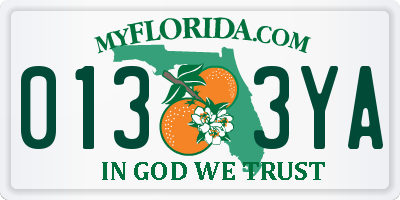 FL license plate 0133YA
