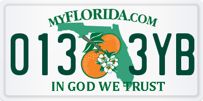 FL license plate 0133YB