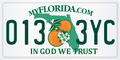 FL license plate 0133YC