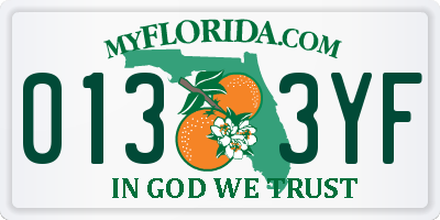 FL license plate 0133YF