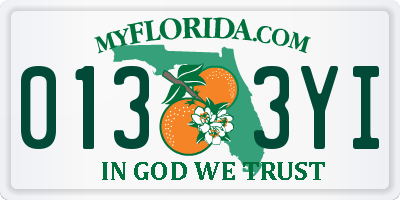 FL license plate 0133YI