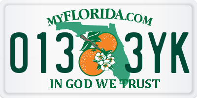 FL license plate 0133YK