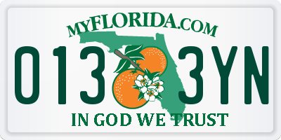 FL license plate 0133YN