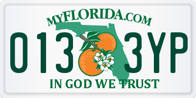 FL license plate 0133YP