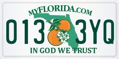 FL license plate 0133YQ