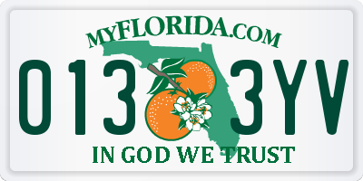 FL license plate 0133YV