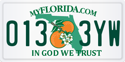 FL license plate 0133YW