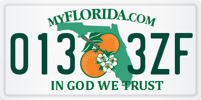 FL license plate 0133ZF