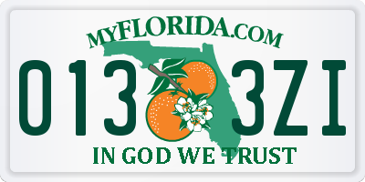 FL license plate 0133ZI