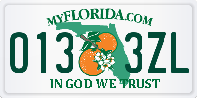 FL license plate 0133ZL