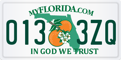 FL license plate 0133ZQ