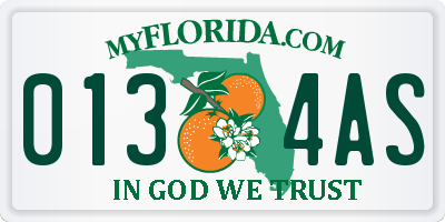 FL license plate 0134AS