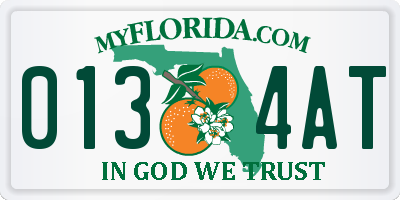 FL license plate 0134AT