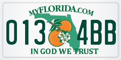FL license plate 0134BB