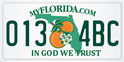 FL license plate 0134BC