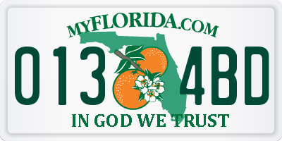 FL license plate 0134BD