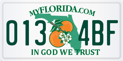 FL license plate 0134BF