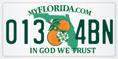 FL license plate 0134BN